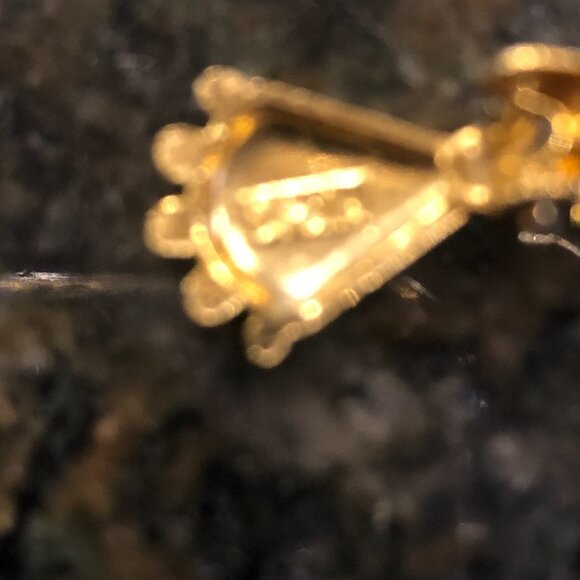 Vintage Damascene Clip Earrings Marked Spain - Picture 6 of 6